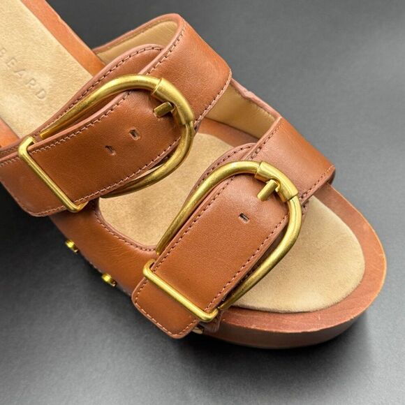 Veronica Beard Halifax Leather Studded Buckle Clogs - Picture 7 of 11